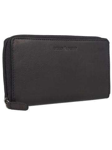 Greenburry Pure Black Geldbörse RFID Schutz Leder 19.5 cm black