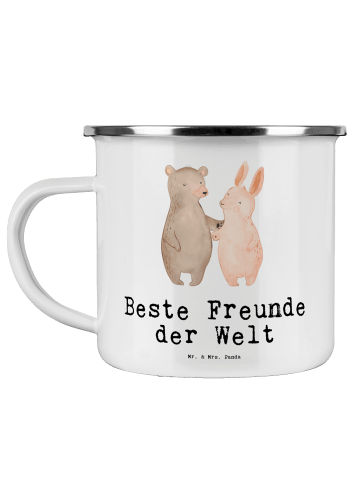 Mr. & Mrs. Panda Becher Emaille Hase Beste Freunde der Welt mit ... in Weiß