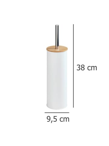 Wenko WC-Bürste + Behälter TORTONA, mattiert in Weiß, (B) 9,5 x (H) 38,5 x (L) 9,5 cm