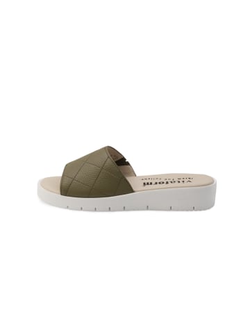 VITAFORM Hirschleder Pantoletten in khaki