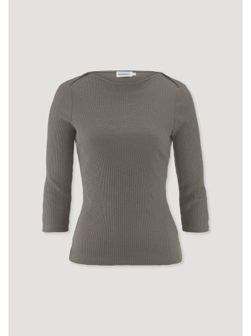 Hessnatur Hessnatur Boatneck Shirt Slim aus Bio-Baumwolle in silbergrün