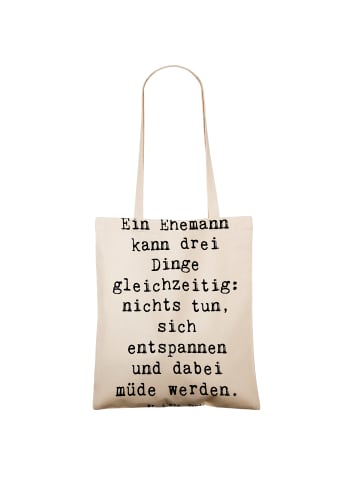 Mr. & Mrs. Panda Tragetasche Ehemann Fähigkeiten mit Spruch in Creme