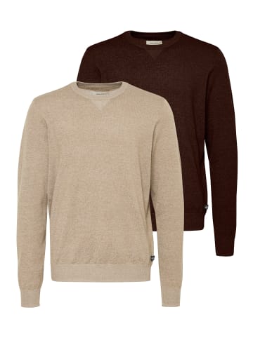 BLEND Rundhalspullover in Braun