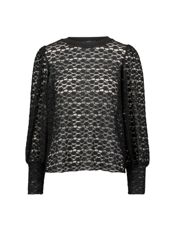 Zero  Spitzenbluse mit Rundhalsausschnitt in Black Beauty