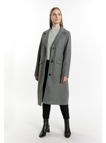 DreiMaster Damen Übergangsjacke In Wolloptik in Grau Melange