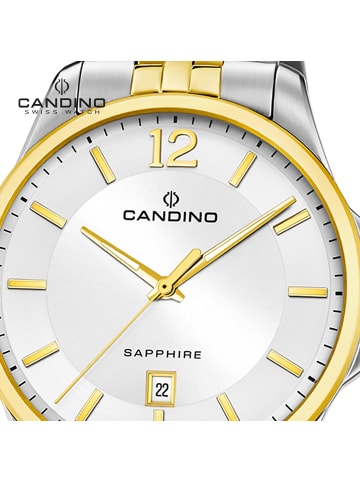 Candino Analog-Armbanduhr Candino Classic silber, gold groß (ca. 42mm)