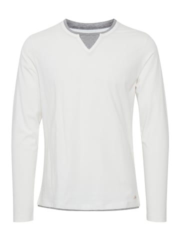 BLEND Langarmshirt BHLeonas 20711586ME Longsleeve mit Double-Layer-Optik in Weiß
