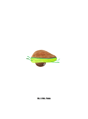 Mr. & Mrs. Panda Große Trinkflasche Avocado Yoga ohne Spruch in Weiß