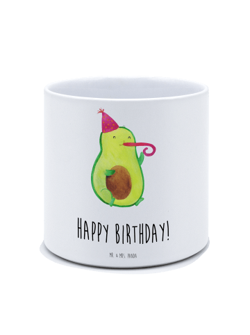 Mr. & Mrs. Panda Pflanzkübel Avocado Geburtstag mit Spruch in Weiß