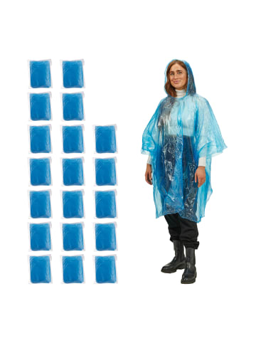 relaxdays 20 x Regenponcho in Blau