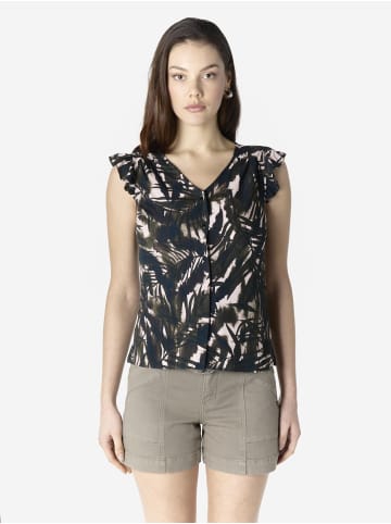 KOROSHI Ärmellose, bedruckte Damenbluse in khaki