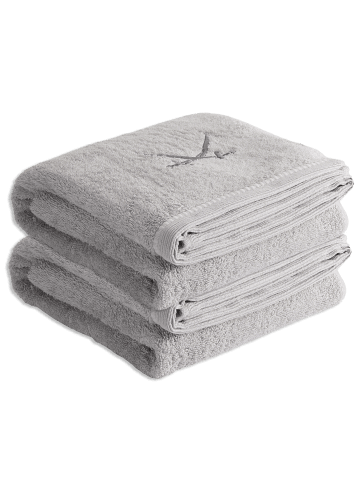 Sansibar 2er Duschtuch-Set „Frottier-Kollektion Classic“, 50x100 cm in Silber
