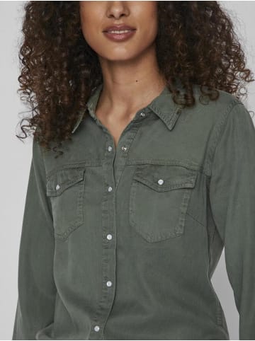 Vila Langarmbluse in duck green