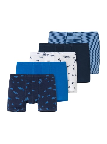 Schiesser Retro Short / Pant Kids Boys 95/5 Organic Cotton in Blau / Weiß gem. Bagger