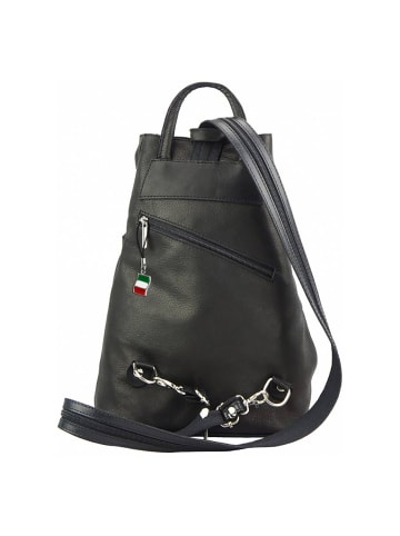 Florence Florence Cityrucksack, Schultertasche Leder schwarz ca. 24cm