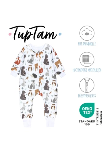 TupTam Baby Schlafsack mit Beinen und Ärmel ganzjährig in weiß/bronze