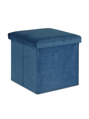 relaxdays Sitzhocker mit Stauraum in Blau - (B)38 x (H)38 x (T)38cm