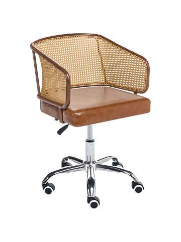 Beliani Bürostuhl TUCSON in Braun/Schwarz/Silber - (W) 50 x (H) 75 x (L) 50 cm