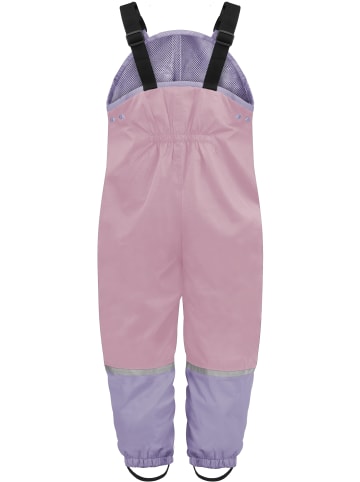Normani Outdoor Sports Kinder Regenhose mit Hosenträgern Waller in Rosa