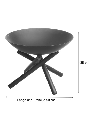 Gartenfreude Design Feuerschale , 50 x 50 x 35 cm in Schwarz