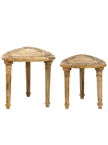 Beliani 2er-Set Beistelltisch SAORA in Braun