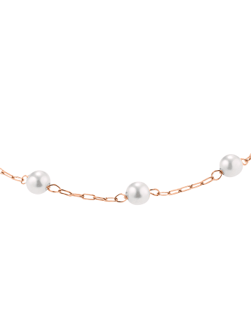 Steel_Art Armband mit Perle Elula silberfarben poliert in rosegoldfarben
