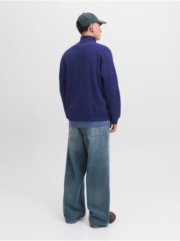 Jack & Jones Sweatshirt mit halbem Reißverschluss in Ocean Cavern