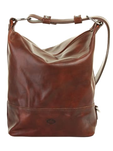 piké Rucksack-Shopper echt Leder in braun