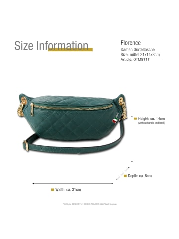 Florence Leder Gürteltasche Florence Tasche aquamarin, türkis ca. 31cm