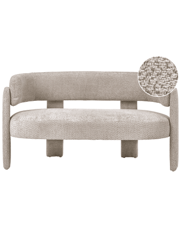 Beliani 2-Sitzer Sofa BUREA in Beige - (W) 148 x (H) 75 x (L) 67 cm