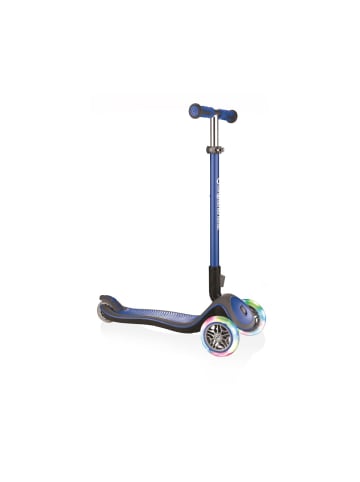 GLOBBER Roller Scooter Elite Deluxe Lights dunkelblau, mit Leuchtrollen, 3-9 Jahre