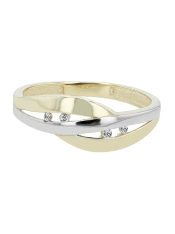 Adeliás Damen Ring aus 333 Gold mit Zirkonia in weiß