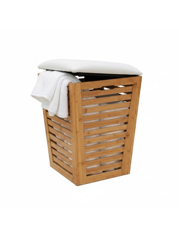 relaxdays Wäschekorb in Natur/ Creme - 55 l