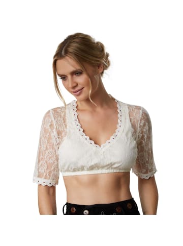 tectake Dirndlbluse mit halblangen Ärmeln, beige