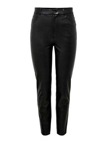 ONLY High WaistPU Kunstleder Hose Stretch Pants Beschichtet ONLEMILY in Schwarz