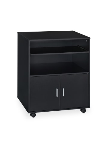 relaxdays Rollcontainer in Schwarz - (B)60 x (H)74 x (T)48 cm