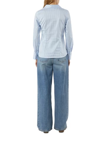 comma Hemdbluse in hellblau weiß