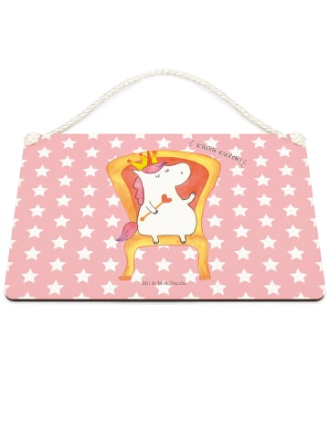 Mr. & Mrs. Panda Wandbild Holz Einhorn König ohne Spruch in Rot Pastell
