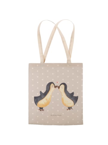 Mr. & Mrs. Panda shopping bag Pinguin Liebe ohne Spruch in Grau Pastell