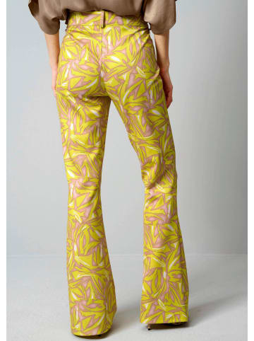 Alba Moda Hose mit grafischem Print in beige / limette