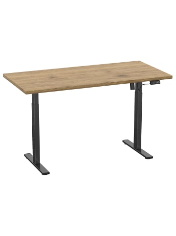 ebuy24 Schreibtisch LonaE 140x80x71-120cm Eiche 140 x 80 cm