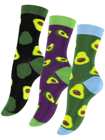 Vincent Creation® 3 Paar Avocado Socken in Bunt