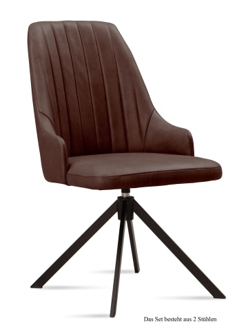 58 aufm Kessel ESSZIMMERSTUHL drehbar (2er-Set) Denise 52x91x60 Schwarz/Braun