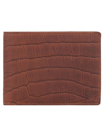 Esquire Croco Geldbörse RFID Schutz Leder 12 cm in braun