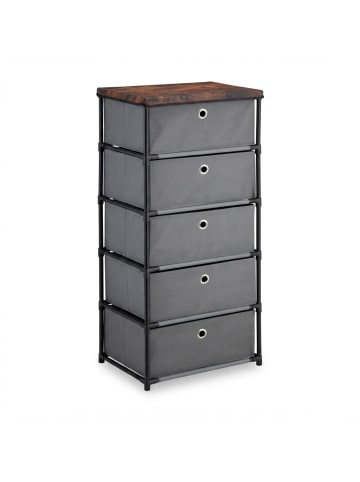 relaxdays Kommode in Grau/ Braun - (B)43 X (H)105 x (T)33 cm