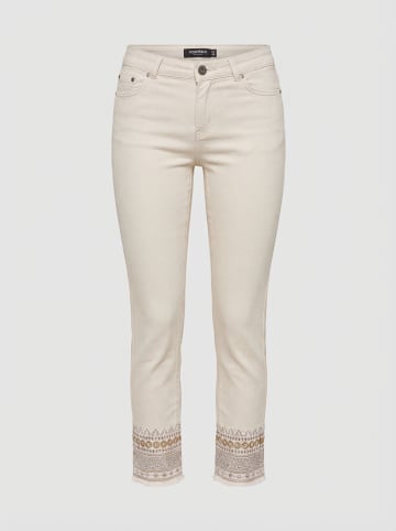 KOROSHI Baumwolle geschnittene jeans bestickung in weiß