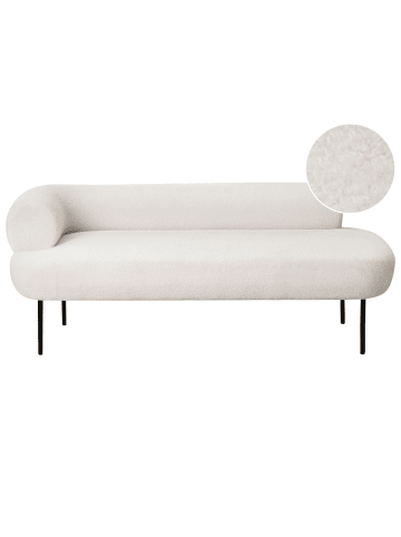 Beliani Chaiselongue MIRMANDE in Weiß/Schwarz - (W) 153 x (H) 65 x (L) 70 cm