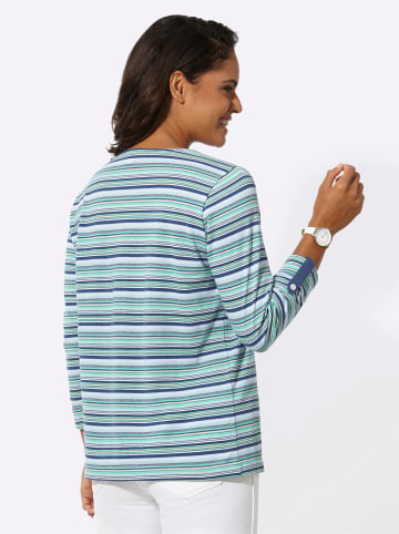 WITT WEIDEN Shirt in jeansblau-blaugrün-geringelt