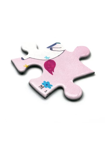 Mr. & Mrs. Panda Puzzle Einhorn Fotograf mit Spruch in Rot Pastell