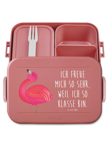 Mr. & Mrs. Panda Brotdose Flamingo Stolz Motiv mit Spruch in Rot Pastell